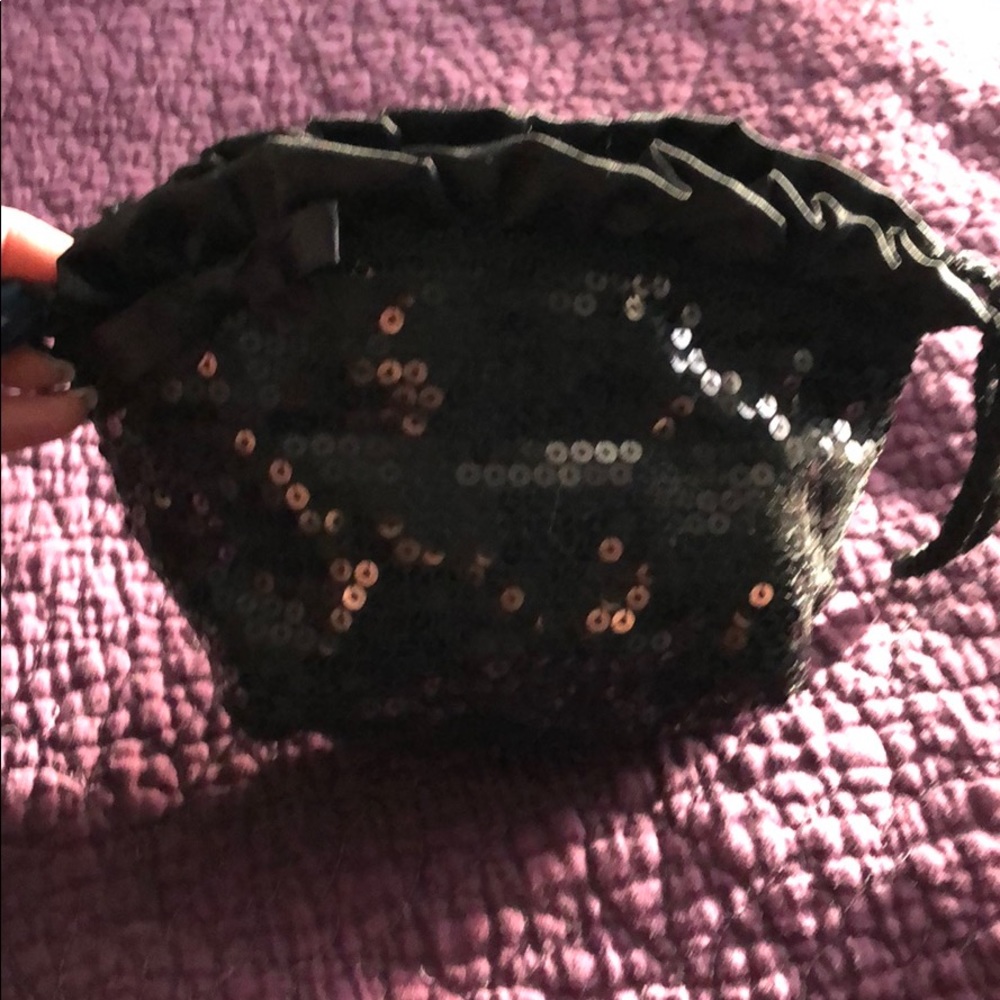 Black sequin wristlet